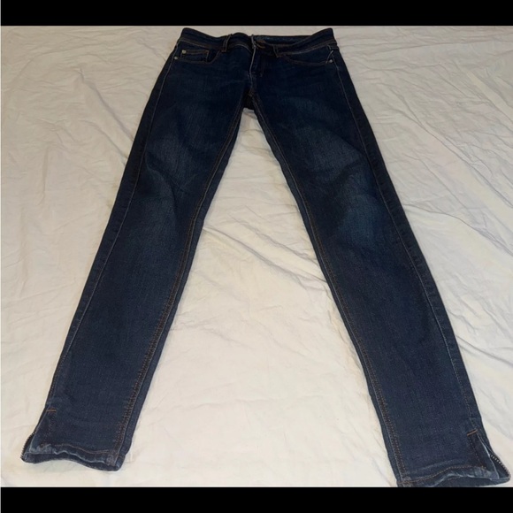 Zara Basic Denim Jeans Women’s Blue Denim Z 1975 Sz 0 -00 Straight Leg - Picture 1 of 9